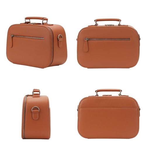 Camera Sling Bag, Waterproof PU Leather Crossbody Camere Bag for Photographers, Small Shockproof Case with Removable Dividers for DSLR/SLR/Mirrorless, 4L Brown - color: Brown