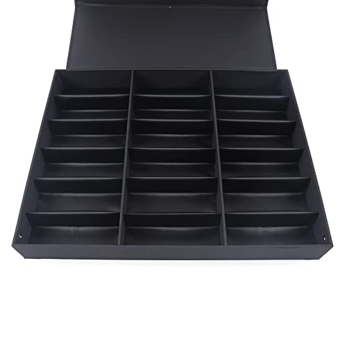 18 Slot Sunglasses Organizer Multi Display Case Jewelry Collection Case for Jewelry Collection sunglass glass watch - color: Black