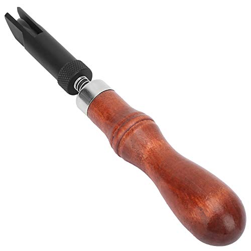 Wood Handle V Cove Base Leather Groover V Type Push Groover Groover Tool Cotton Crochet Thread Type Push Groover Leather Grooving Craft Gouge Tool