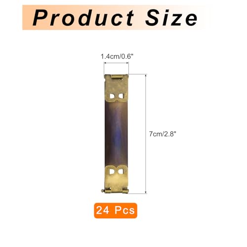 uxcell 24Pcs Metal Internal Flex Frame, 7cm/2.8" Coin Purse Frame Handbag Hinges Clip for Wallet Bag DIY Craft Sewing Purse Making, Bronze - size: 2.8"