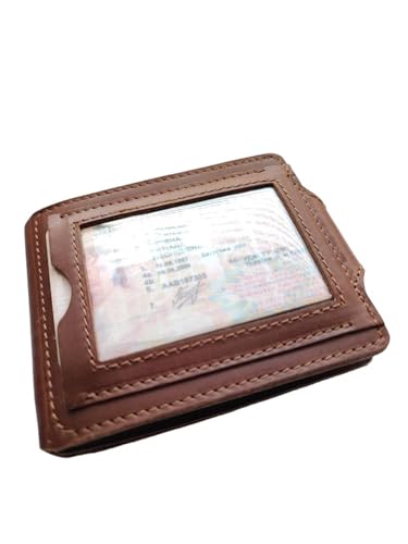 Mens Leather Wallet with Money Clip - ID Window or Coin Pocket - Slim Bifold RFID Blocking - Genuine Thin Minimalist - Gift Idea (Brown2) - color: Brown2