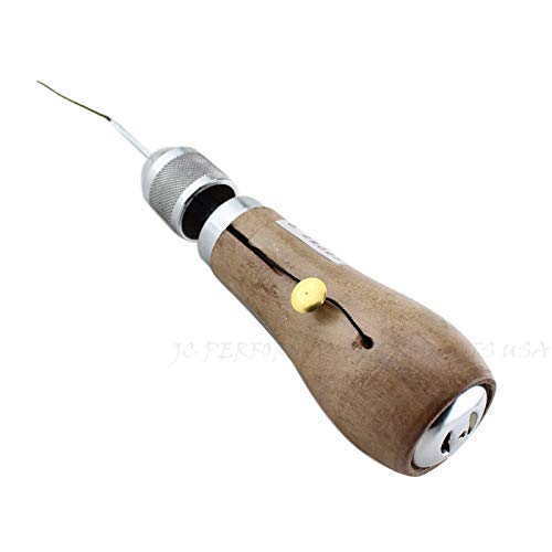 JC Performance Leather Sewing Awl Quick Stitch Repair Tool Set Heavy Duty Thread (with Stab Tool, Olive Green) - color: Olive Green, size: With Stab Tool