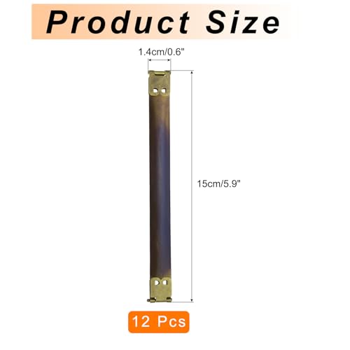 uxcell 12Pcs Metal Internal Flex Frame, 15cm/5.9" Coin Purse Frame Handbag Hinges Clip for Wallet Bag DIY Craft Sewing Purse Making, Bronze - size: 5.9"