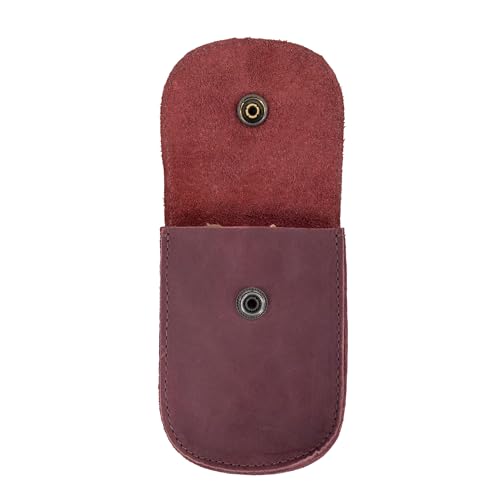 Hide & Drink, Holster Pouch, Durable EDC Waist Bag for Coins, Pocket Wallet, Headphones, Personal Items, Conveniently Attaches to Belt, Full Grain Leather, Handmade - color: Sangria