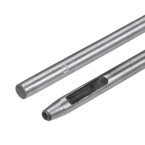 HARFINGTON 2pcs Hollow Punch for Leather 1.8mm Round Hole Punch Tool for Belt Puncher Carbon Steel Single Punch for Watch Belt Cut Leather Craft Rubber Paper Fabric Plastic Soft Material, Silver - size: 1.8mm