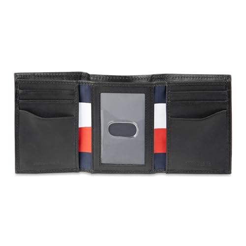 Tommy Hilfiger Men's Trifold Wallet - color: Black Emboss Stripe