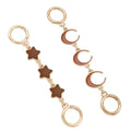 Purse Extender Chain Bag Extender Chain Purse Strap Extender Bag Chain Charms(Brown Star/Moon) - color: Brown(moon/Star)