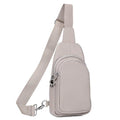 befen Genuine Leather Sling Bag for Women Anti-Theft Crossbody Chest Bags Fanny Packs for Travel with RFID Card Slots | Real Leather, Anti Theft, RFID Blocking, 3 Card Slots, Anti Pocket Bag, Multi Pockets, Travel Purse - color: Beige Grey