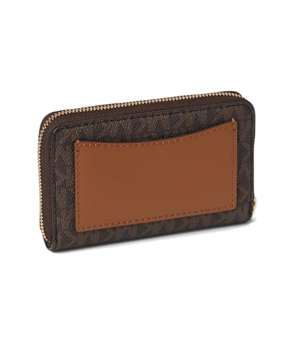 Michael Kors Jet Set Small Zip Around Card Case, Gold-Tone Hardware/Brown/Acorn - color: Gold-tone Hardware/Brown/Acorn