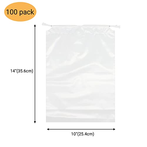 100 Pack 10x14 inch Transparent Shoe Bags for Travel - color: 10x14 inch