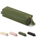 Mr. Pen- PU Leather Pencil Case, Green | Pencil Case Small Pencil Pouch Aesthetic Pencil Cases - color: Green