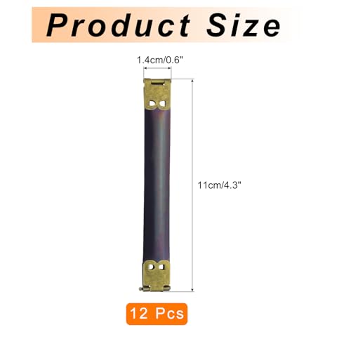 uxcell 12Pcs Metal Internal Flex Frame, 11cm/4.3" Coin Purse Frame Handbag Hinges Clip for Wallet Bag DIY Craft Sewing Purse Making, Bronze - size: 4.3"