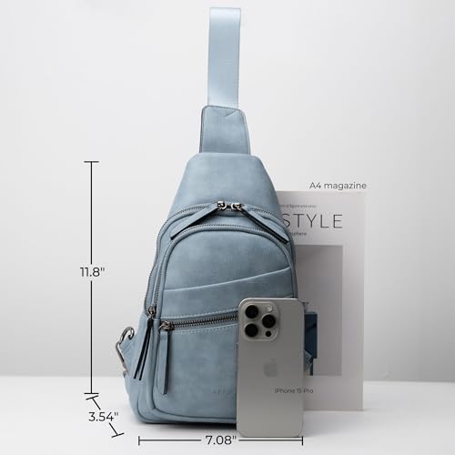 Alldaily Large Sling Bag for Women Crossbody Purse Leather Fashionable Trendy Chest Bag for Travel, Fanny Pack (Blue) - color: Blue