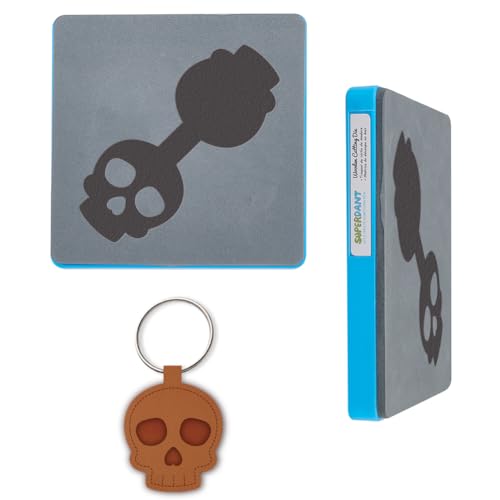 SUPERDANT Skull Keychain Leather Die Skeleton Keychain Wooden Die Cutter Leathers Cutting Dies DIY Art Crafts Leathers Dies Cutter for Leather Making for Handmade Lover Gifts - style: Skull Keychain