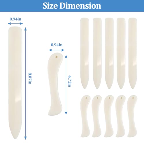 6 Pcs Bone Folder Tool Set for Scoring, Folding, Creasing & Burnishing Paper and Leather Crafts, Genuine Bone & Plastic Bookbinding Tools for Origami, Scrapbooking, Card Making and DIY Crafting