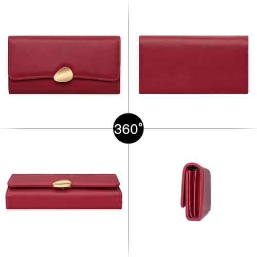 Wallet for Women PU Leather Trifold Wallet Large Capacity Clutch Card Holder Purse