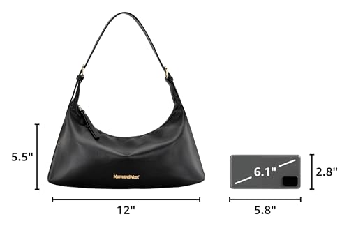 Montana West MEDIUM Shoulder Purses for Women Crescent Hobo Bags Trendy Purses - color: 073-black