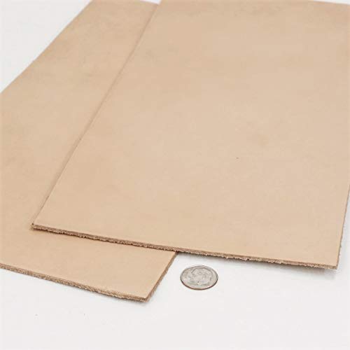 12"x12" 5-6 Ounce Full Grain Import Vegetable Tanned Tooling Leather Pre-Cut for Carving, Stamping, Dyeing, and Laser Engraving 2mm-2.4mm Thickness