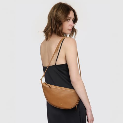 Kattee Leather Crossbody Purses for Women, Small Sling Bag, Women's Shoulder Handbags with Adjustable Strap - color: Brown