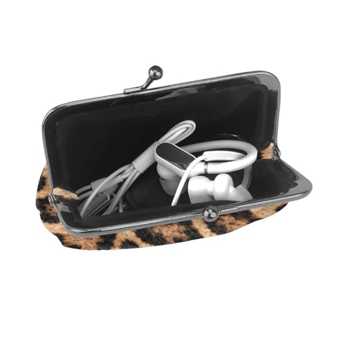Kiss-lock Coin Purse for Women Change Purses Cute Small Coin Pouch Tiny Coin Wallet (Golden Leopard) - color: Golden Leopard