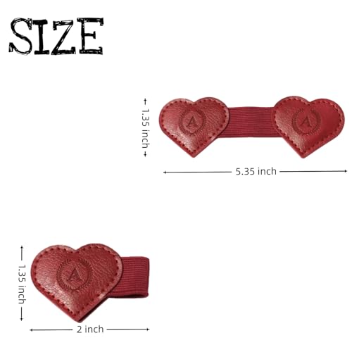Magnetic Leather Bookmarks with Pen Holder, 26 Letters Name Initial Custom Personalized Heart-Shaped Book Marks for Book Lover Readers, Bygone Cute Leather Bookmark Gift for Women,Girls (Red,K) - color: Red, size: K