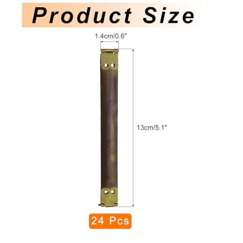 uxcell 24Pcs Metal Internal Flex Frame, 13cm/5.1" Coin Purse Frame Handbag Hinges Clip for Wallet Bag DIY Craft Sewing Purse Making, Bronze - size: 5.1"