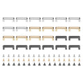 uxcell 12Pcs Metal D-Ring Connector Buckles, Alloy Right Angle Arch Bridge D-Ring Buckles Chain Strap Connector with Screws for Leather Crafts (Grey/Black/Light Gold, 1.1 x 0.2 Inch)