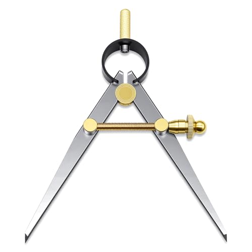 Aienxn Adjustable Edge Creaser Wing Divider, DIY Leather Divider, Compass Drawing Tool, Rotating Craft Tool Leathercraft Compasses for Woodworking, Metalworking Geometry Drawing (4inch) - color: Yellow