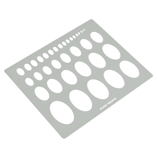 Aleks Melnyk No.210 Metal Ellipse Template, Stencil, Geometric Template, Ellipse Master, Art Oval Tool, Isometric Drawing, Lapidary, Cabochons, Geometric Ruler, Jewelry Oval
