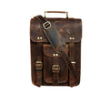 Genuine Leather Messenger Bag Vintage Laptop Crossbody Bag Satchel Man Purse Shoulder Bag for man woman office bag - style: 13 Inches Dark Brown