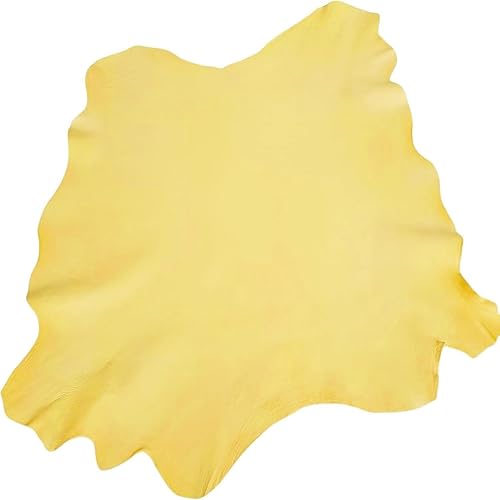 Sheep Skin, 0.7-1.0mm Thick, for Gloves, Clothing, Leather Sheets for Crafts and Arts (Yellow 10-12 Square feet) - color: Yellow 10-12 square feet