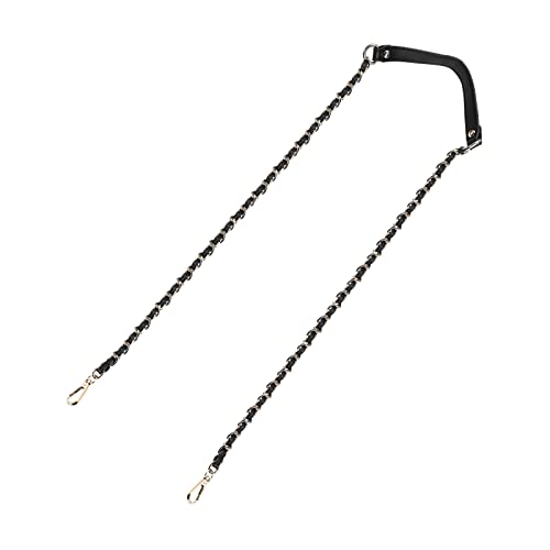 Uxcell Leather Iron Flat Chain Strap, 51" Handbag Chain Handles, Shoulder Replacement Strap, Black Gold - color: Black, Gold, size: 51"