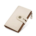 Full Real Leather Trifold Wallet for Women With RFID Blocking - color: a3-whitebrown