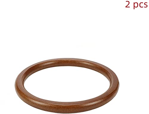 2PCS Round Wooden Purse Handle Making Handbags Replacement for Handmade Bag Handles 5.51 Inch (Dark Brown)