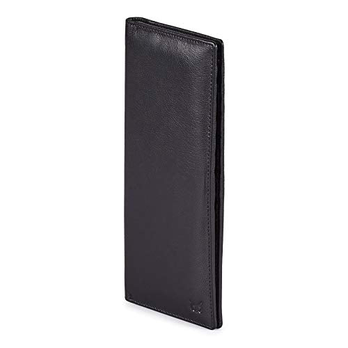 Long Wallet for Men Women Leather Slim Bifold RFID Blocking Card Holder | Real Top Grain Leather, Stylish 18 Credit Card Slots, 2 ID Windows, 2 Currency Sleeves, Gift Box, (Black, Nappa) - color: Black Nappa
