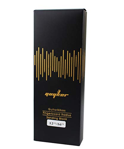 Guyker Two-Way Radius Sanding Block for Fret Leveling Fingerboard - Aluminum Sanding Beam Luthier Tool for Guitar & Bass Repair & Maintenance CNC Machined (1 Piece, Radius 12” + 16”) - size: 1 Piece, Radius 12” + 16”