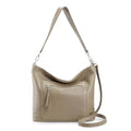befen Genuine Leather Crossbody Hobo Purse for Women Soft Lightweight Leather Handbags with 2 Removable Straps - color: M-taupe