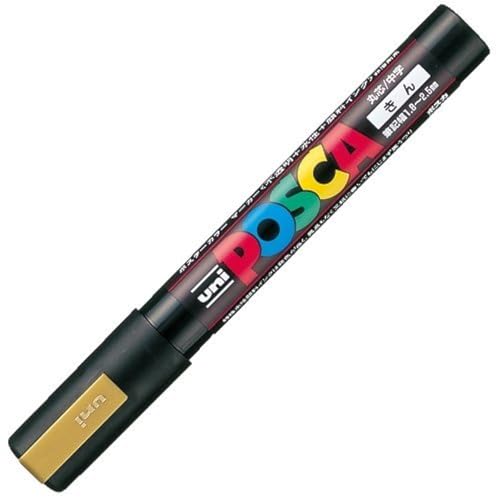 Uni Posca Medium Marker, Gold (PC5M.25) - color: gold, size: 1 Count (Pack of 1)