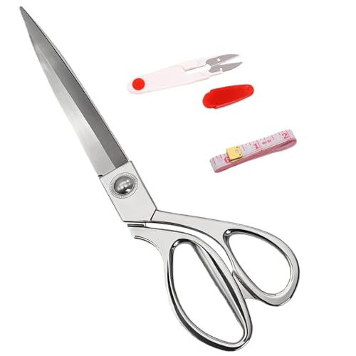 10.5 Inch Heavy Duty Ergonomic Grip Sharp Cutting Sewing Fabric Scissors | Sharp stainless steel blade, ergonomic grip; cuts fabric, leather, embroidery for tailors, dressmakers ,crafts