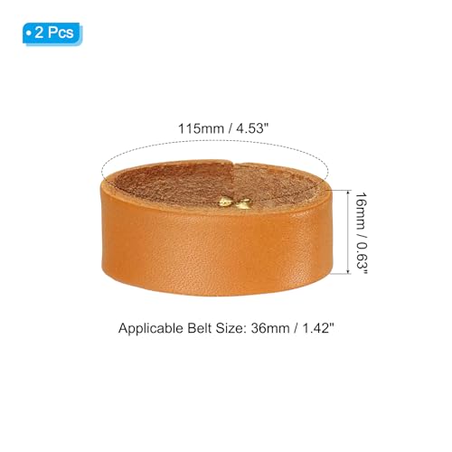 PATIKIL Leather Loop Keeper, Leather Loops Belt Keeper Loops Retainer Straps Replacement, - color: Earthy Yellow, size: 1.5"/1.6"