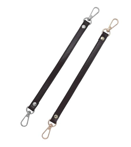 2 Pcs PU Leather Purse Straps with Swivel Clasps Replacement Handle for Women Purse Making Tote Shoulder Bag - color: Dark Coffee