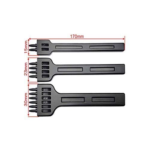 4mm 2/4/6 Claw Tooth Leather Stitching Chisels Round Hole Punching Tool Set for DIY Leather Craft - size: 4mm2+4+6