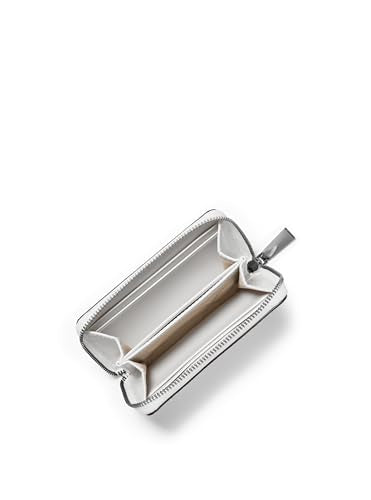 Michael Kors Jet Set Small Zip Around Card Case, Silver-Tone Hardware/Signature Coated Twill/Optic White/Allum - color: Silver-tone Hardware/Signature Coated Twill/Optic White/Allum