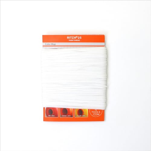 for Leather Craft - Waxed Tiger Thread, Polyester, 1.2mm - color: 1,2 mm - White - 50 meters