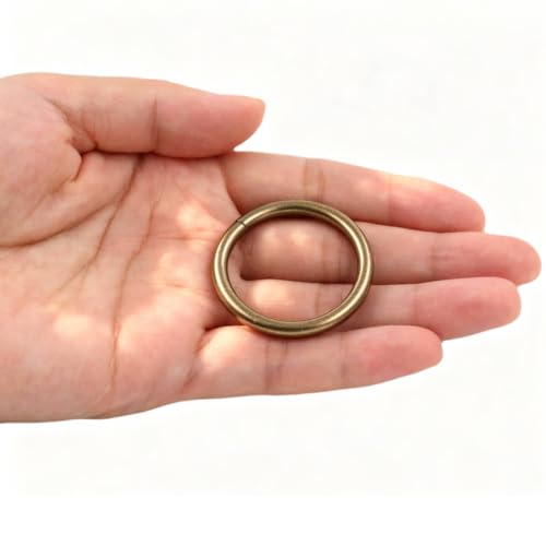 BIKICOCO 1-1/4'' Metal O-Ring Buckle Connector Round Loops Non Welded for Bags Webbing Purse and Belt Straps - color: Bronze X 20 Pcs