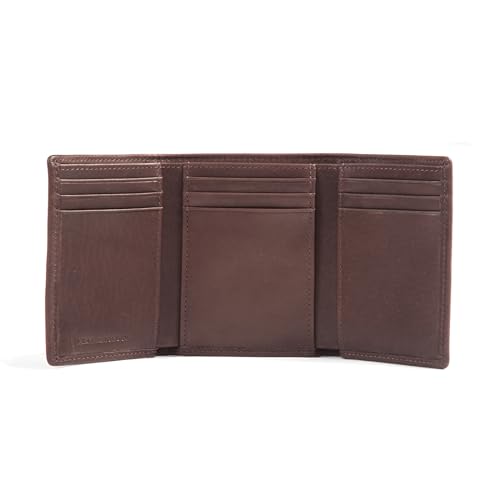 Premium Mahogany Men's Trifold Wallet - Full Grain Leather - Premium Mahogany - color: Premium Mahogany, size: Wallet