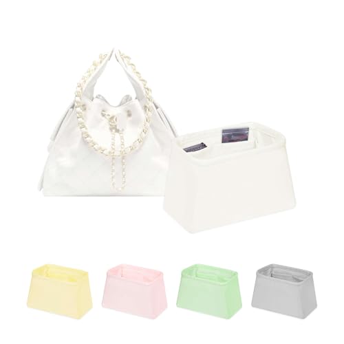Satin Purse Organizer for Chanel 25 Bag Small, Blanc - color: Blanc, size: 25 Handbag Small