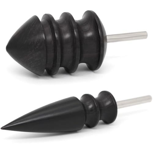 2pcs/Set Leather Burnishing Tools, Black Ebony Wood Leather Burnisher Polished Rods, Leather Edge Burnisher Sets for Leather Crafting (PG86E1-2pcs) - color: PG86E1-2pcs