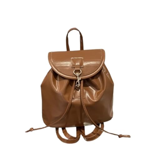 Women'S Drawstring Backpack Purse Flap Closure Casual Shoulder Bag Handbag Daypack For Travel Work School - color: Brown