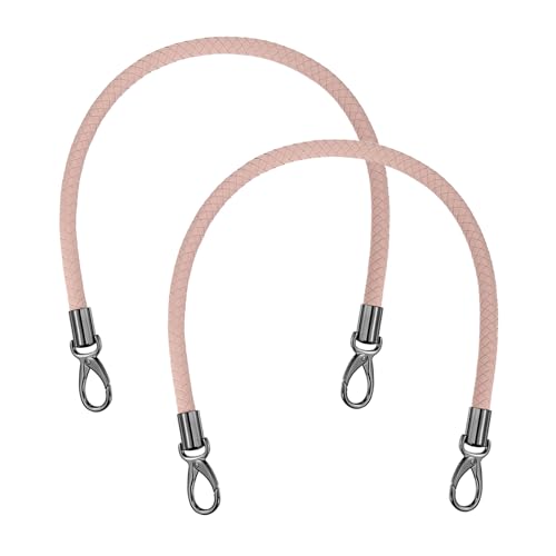 MECCANIXITY Braided Purse Strap, PU Leather Purse Strap Handle Replacement for Handbag Tote Underarm Bag Making - color: Smoky Pink